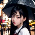 ひどい雨の中、夜歩く女子高生② 2枚目