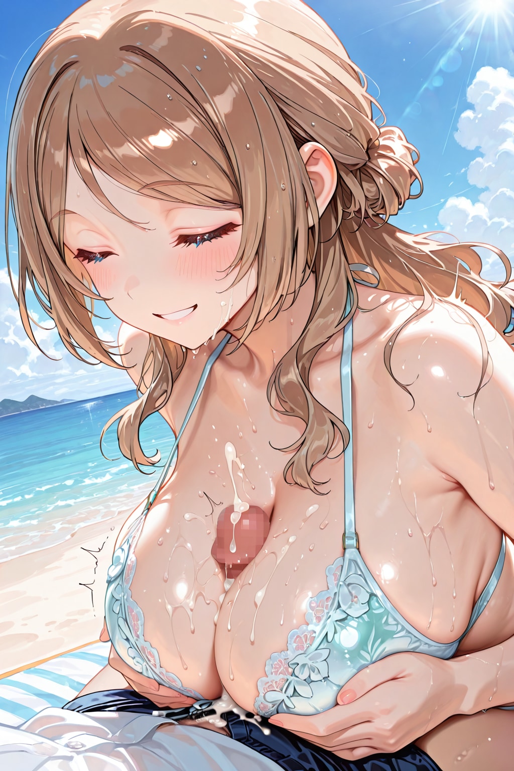 【学園アイドルマスター】　姫崎莉波　パイズリ(水着)