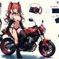 赤い髪のライダーっ娘　設定画風♪ 2枚目