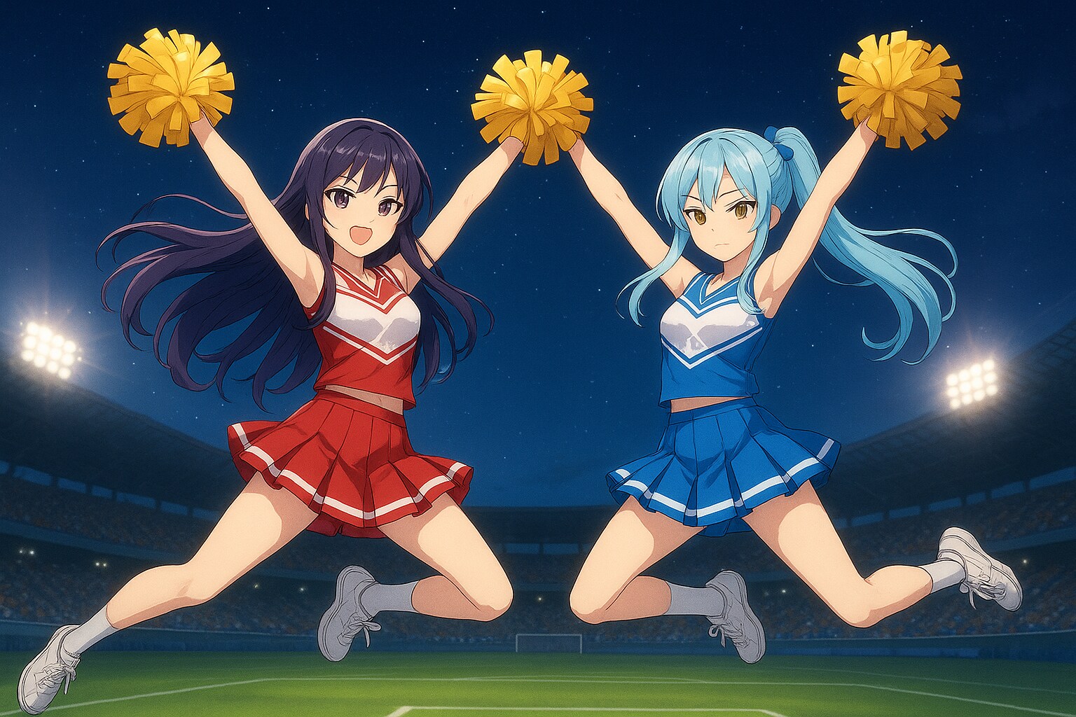 星空の下で舞うチアリーダーたち | の人気AIイラスト・グラビア