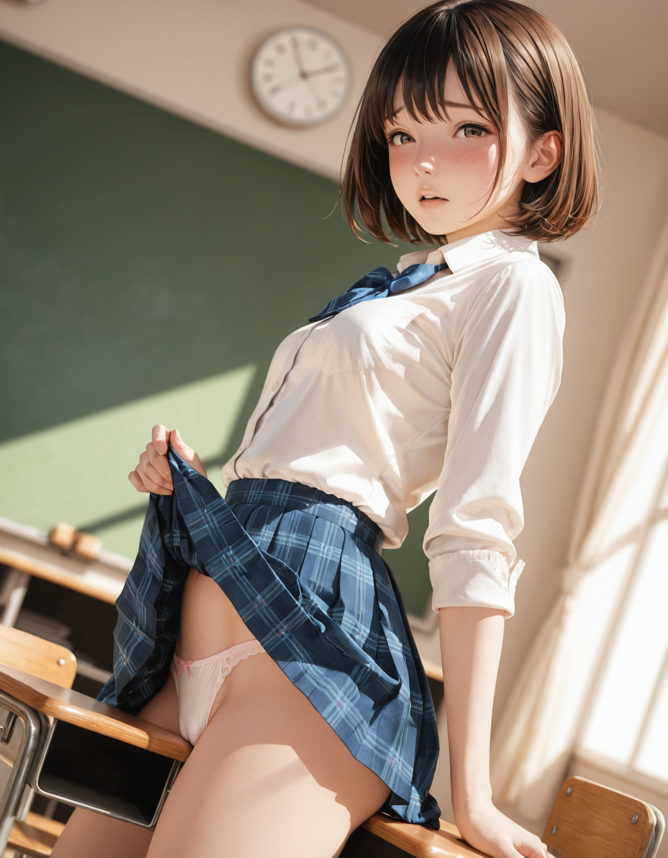 好きな先輩の角オナを目撃してしまう