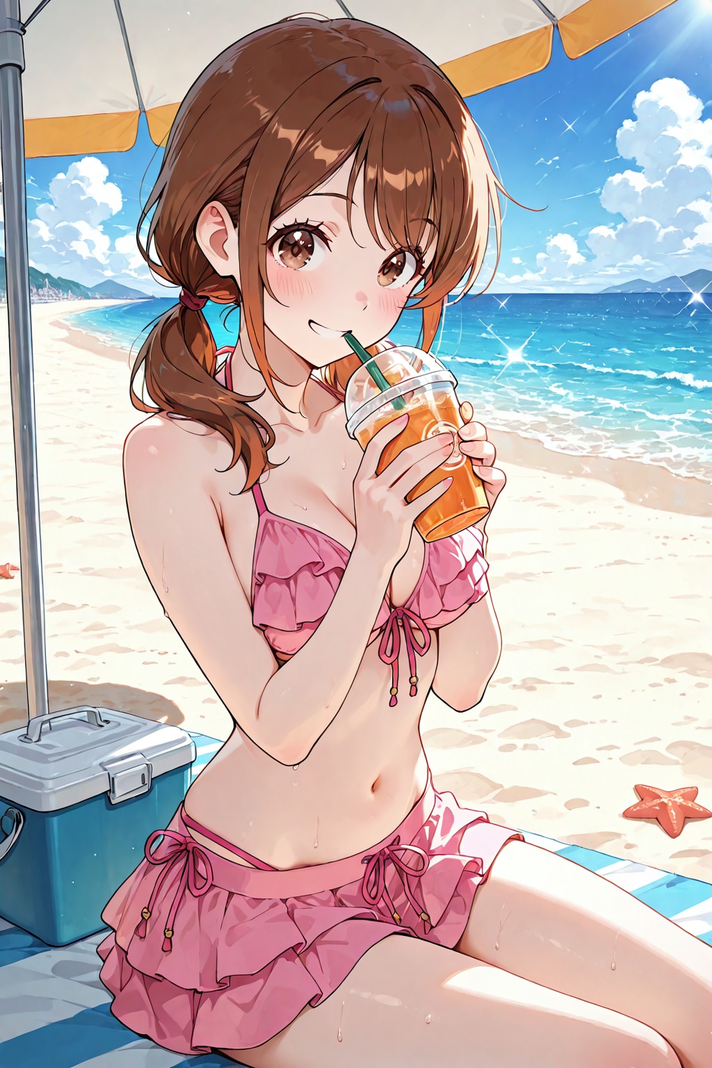 絵海ちゃんとピンクの水着