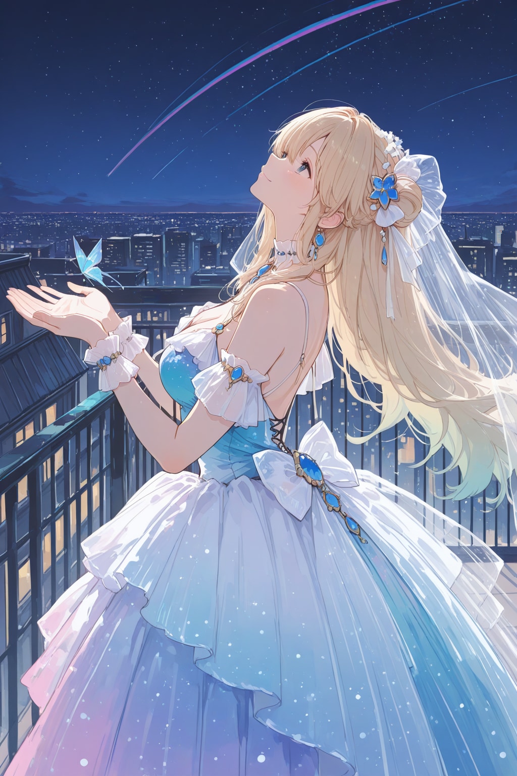 金髪さんと星空