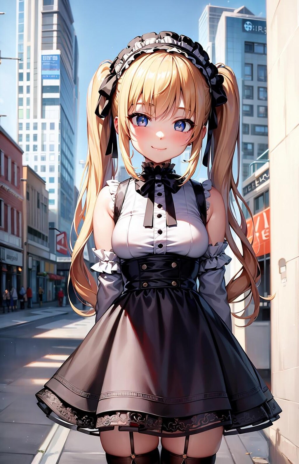 メイド服、散歩
