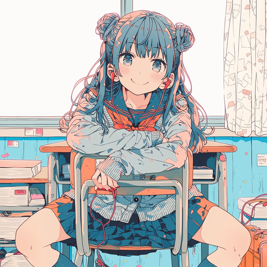 前の席の少女