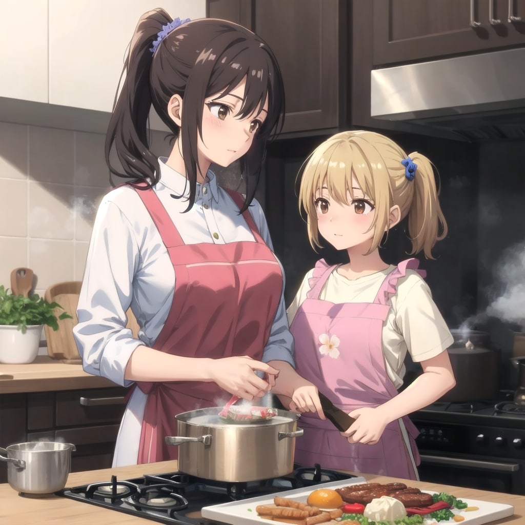 家族のために夕食作り