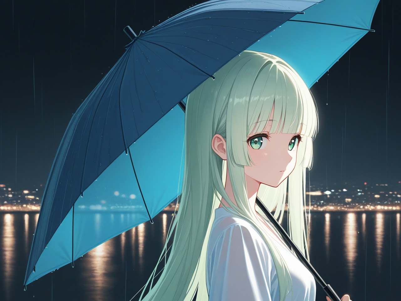 街と雨と少女と