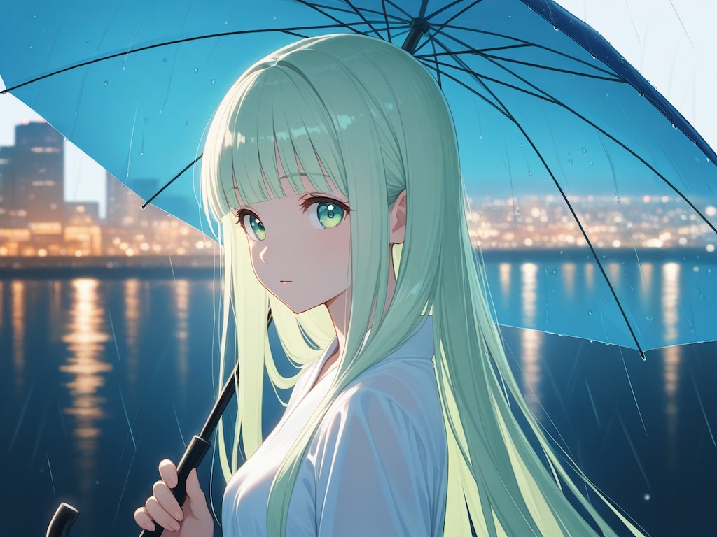 街と雨と少女と