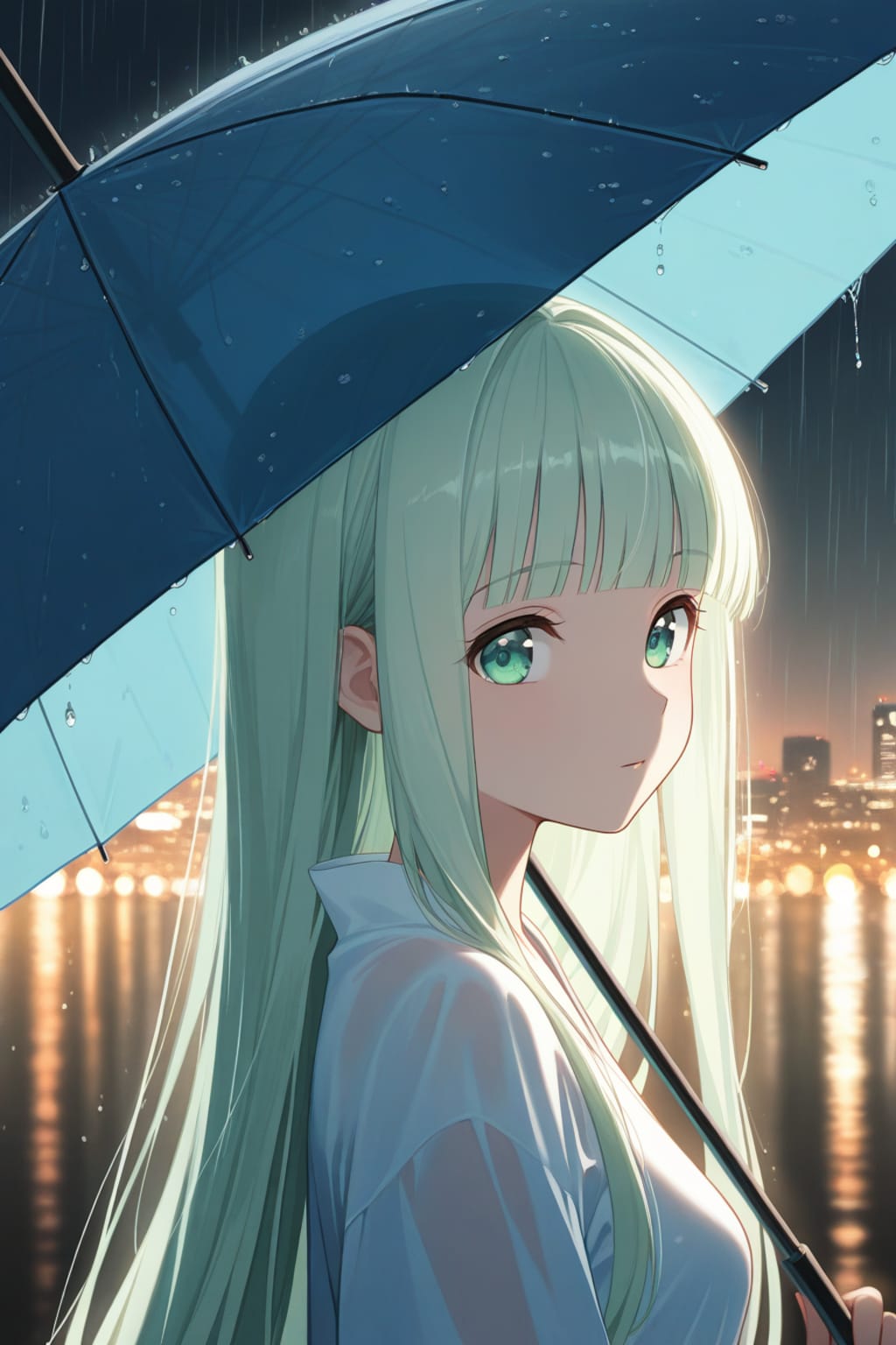街と雨と少女と