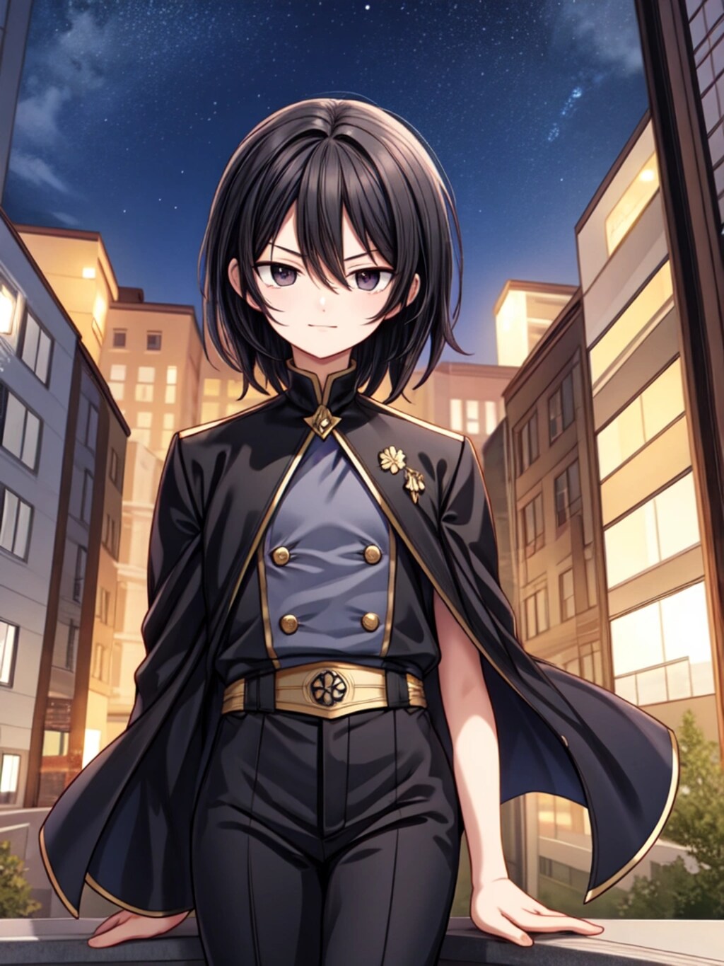 デフォルメされた、黒髪セミロング男性★(3枚)