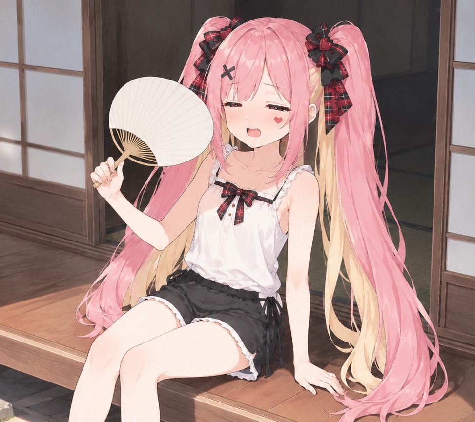うちわで納涼（でも暑い）