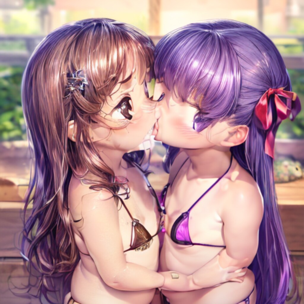ロリBB&はくのんゆりキス