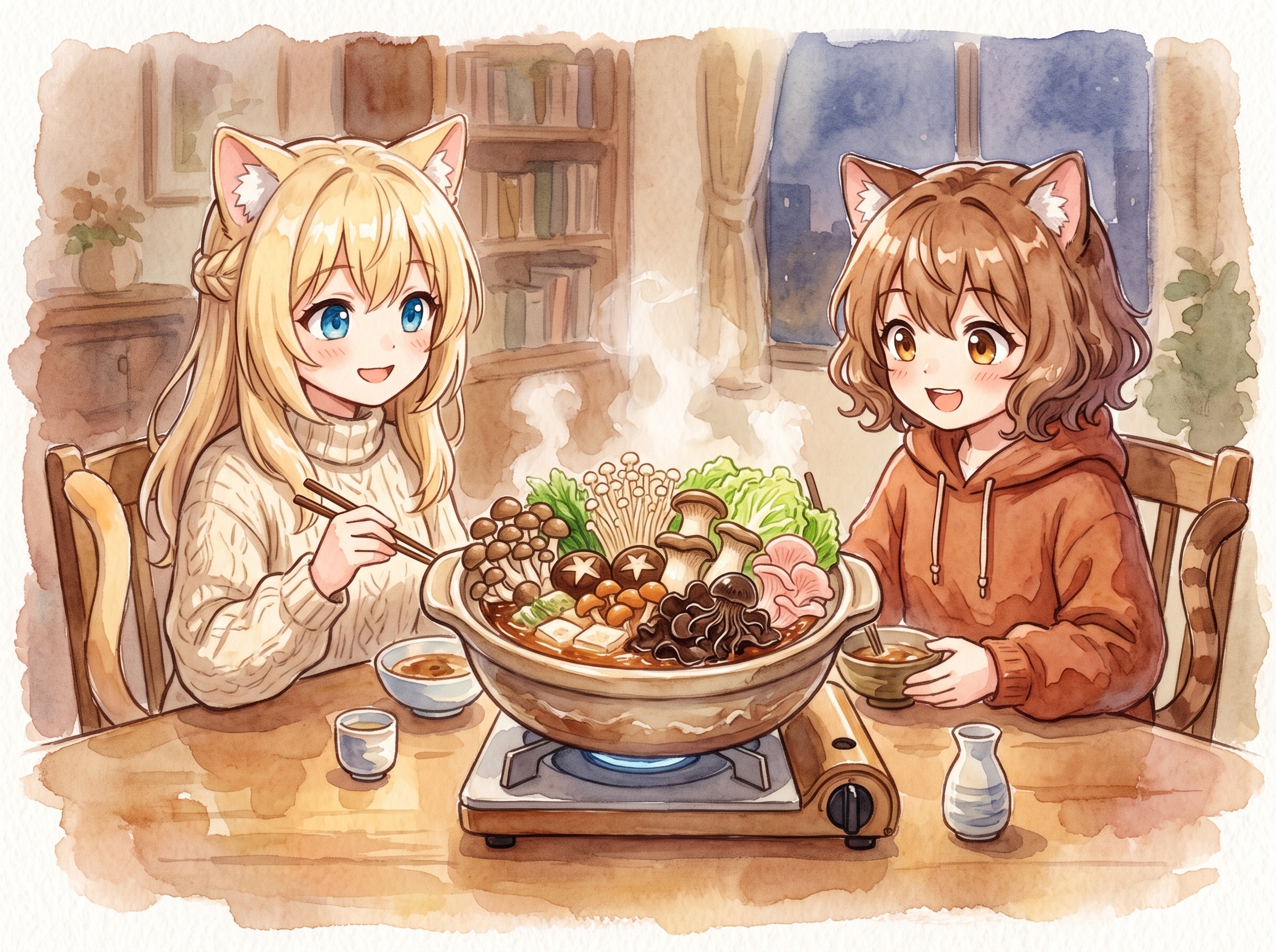 あったかきのこ鍋 | の人気AIイラスト・グラビア
