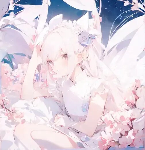 アルビノの桜妖精