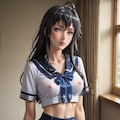 進路相談にノーブラで現れた黒髪女子高生 2枚目