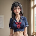 進路相談にノーブラで現れた黒髪女子高生 5枚目