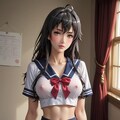 進路相談にノーブラで現れた黒髪女子高生 8枚目