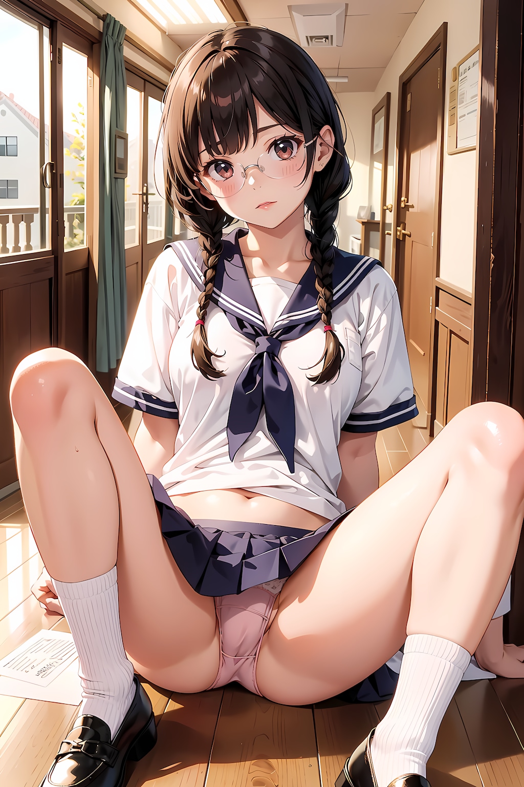 お約束の廊下でJKと衝突