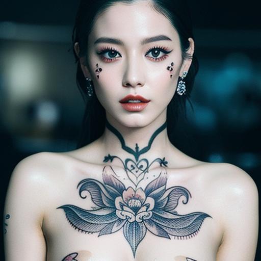 タトゥーの女性集