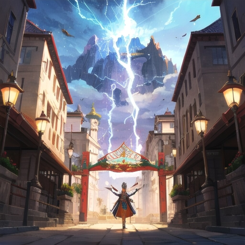 天光満つる処に我は在り 黄泉の門開く処に汝在り 出でよ 神の雷