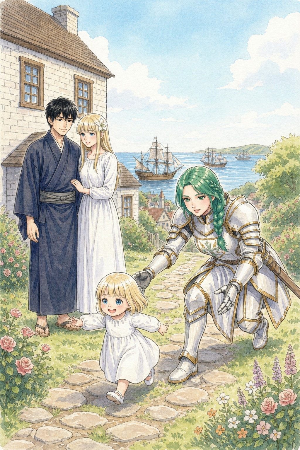 特に深く考えずシリーズChatGPT製。リリィ2歳を愛でるイラスト