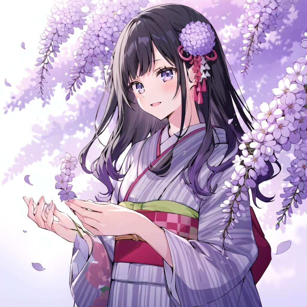 ライラックと着物女子260502