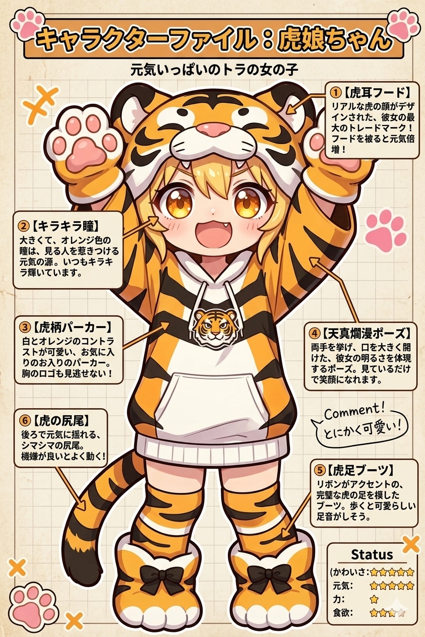 虎娘ちゃんのチャームポイント | の人気AIイラスト・グラビア