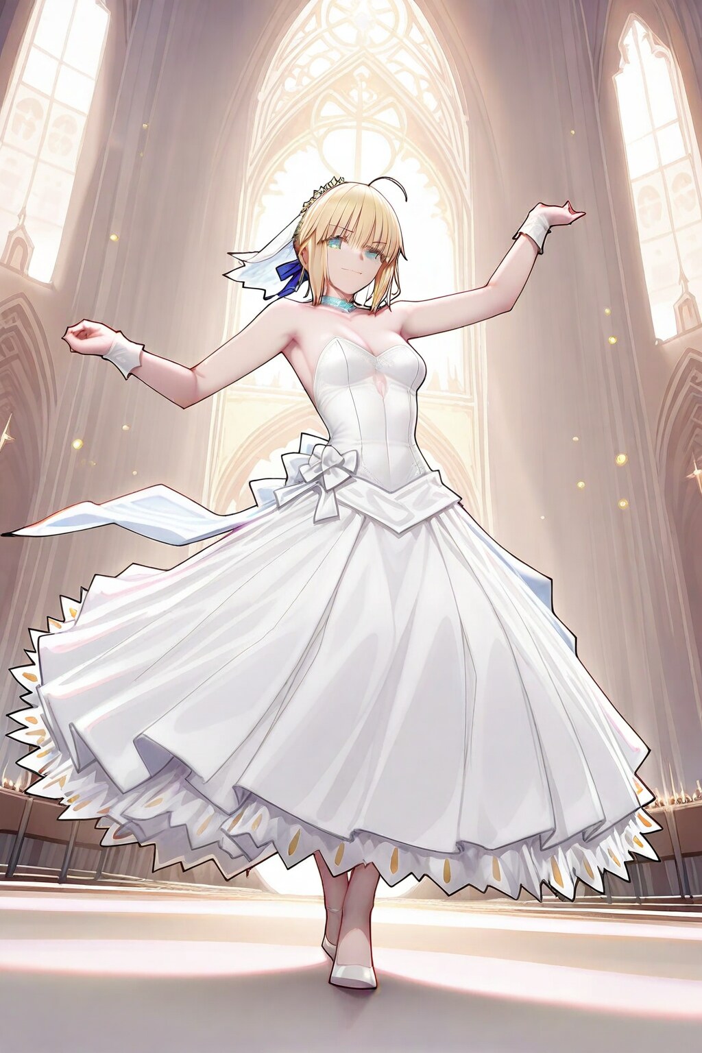 セイバーアルトリアのウェディングドレス姿