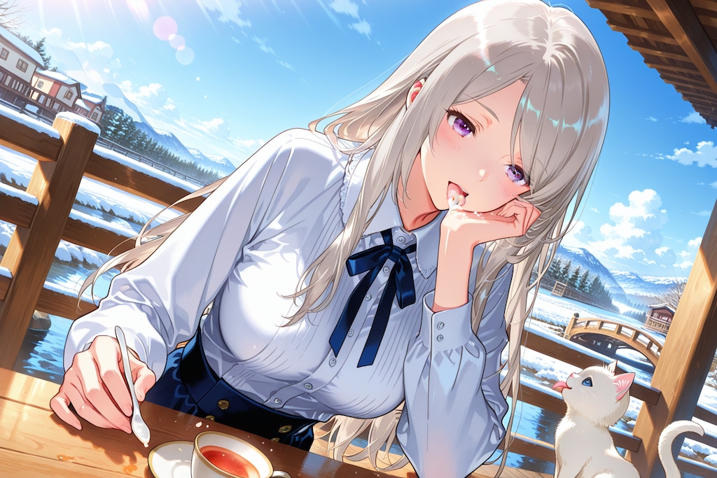 散歩途中のティータイム