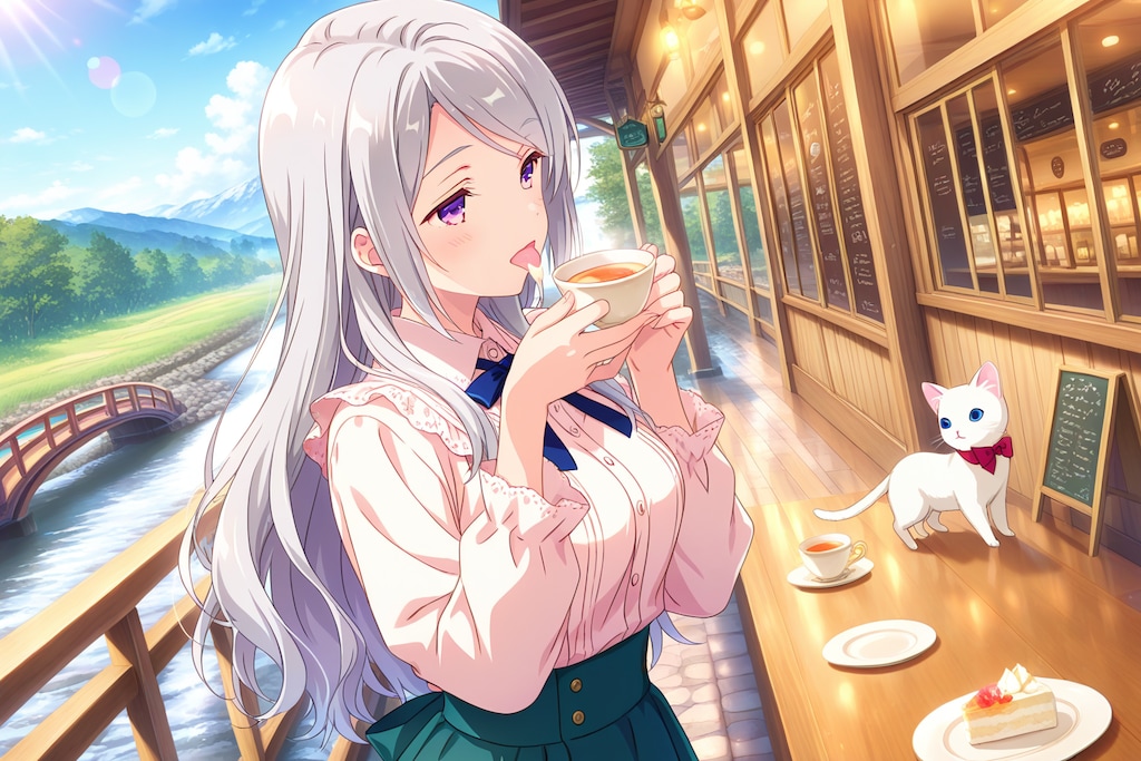 散歩途中のティータイム