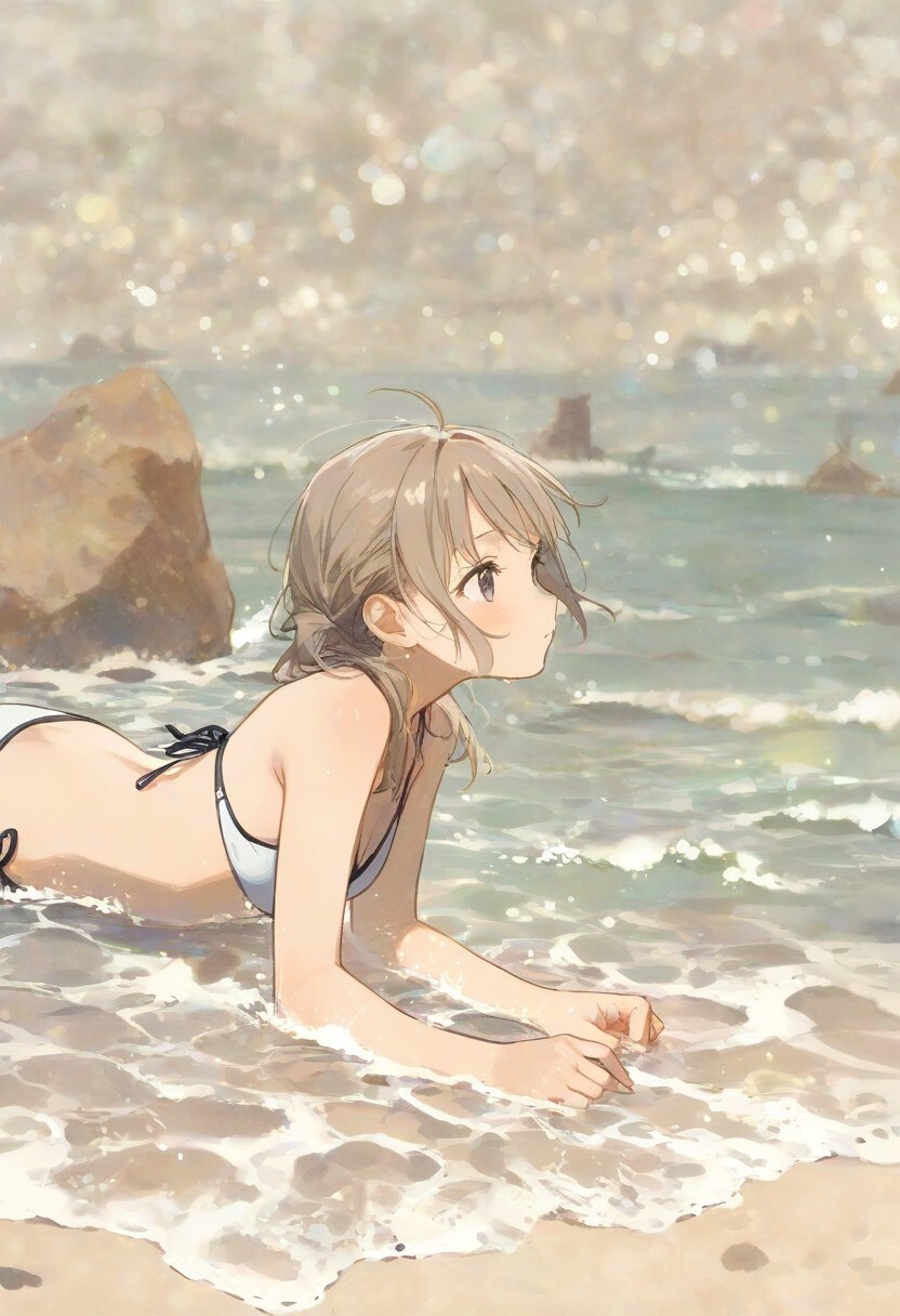 seascape in summer(水彩タッチ)(3)