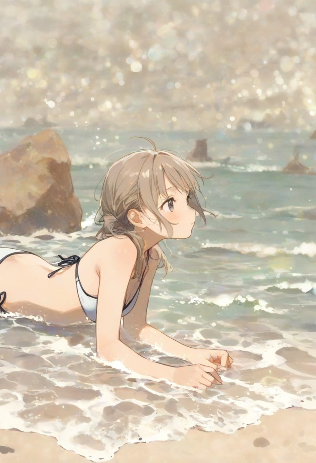 seascape in summer(水彩タッチ)(3)