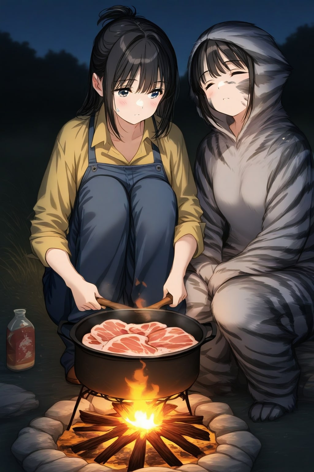 火と肉と、親友と