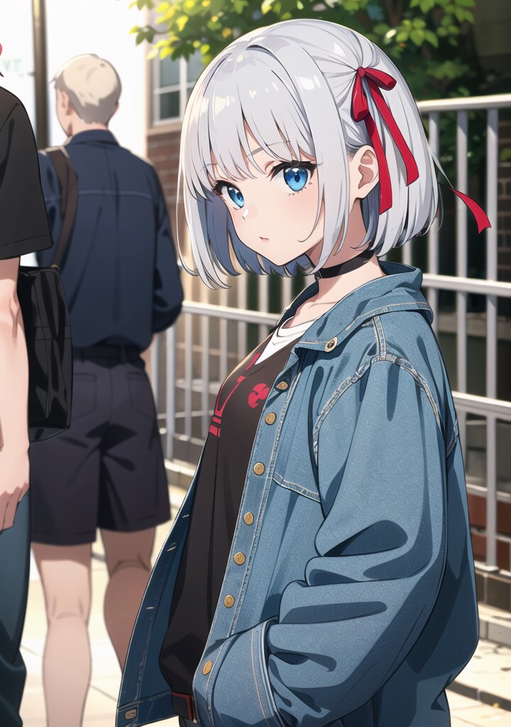アニメモデル　銀髪ボブカットちゃん