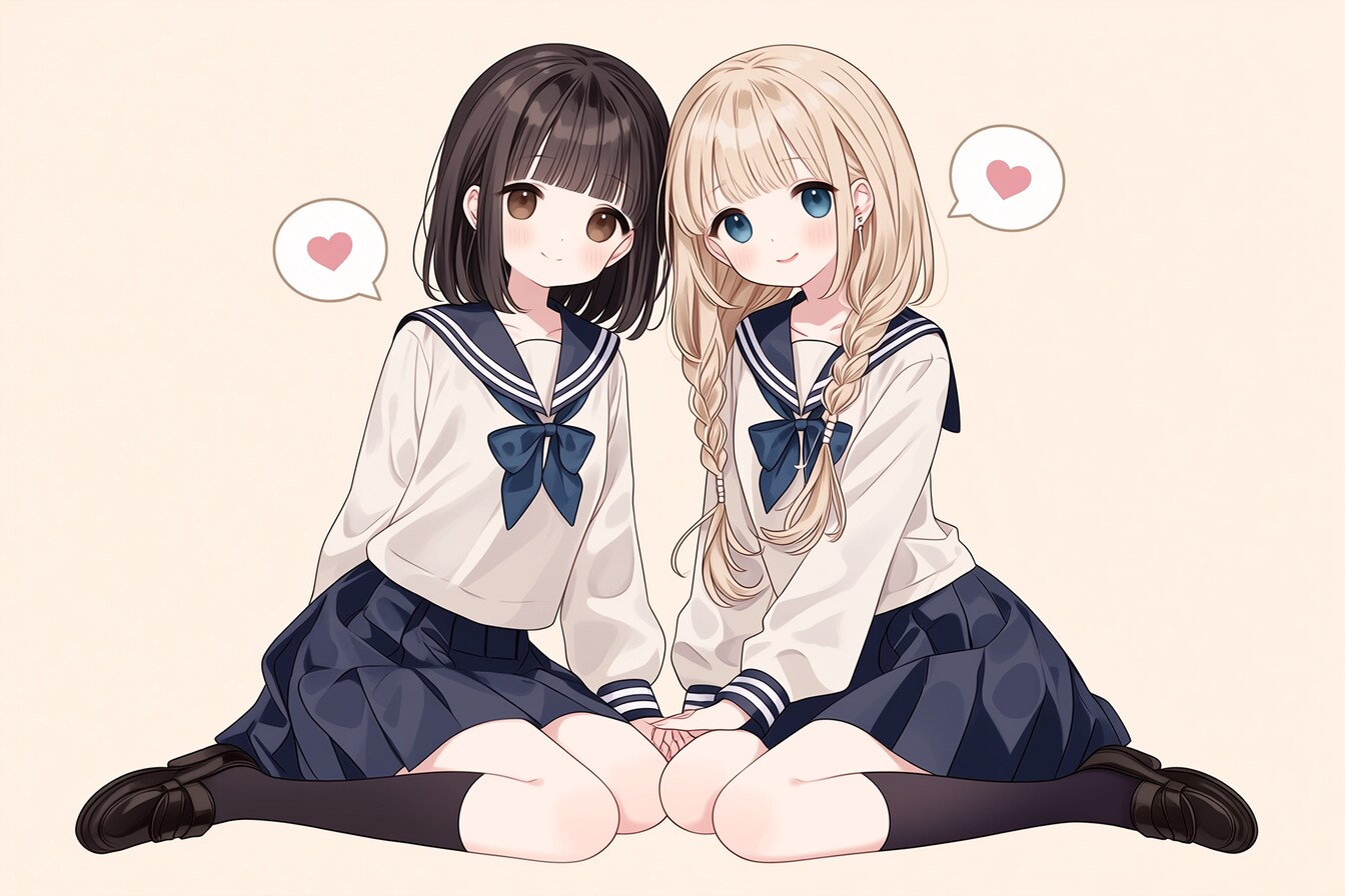 二人のJK432 | の人気AIイラスト・グラビア