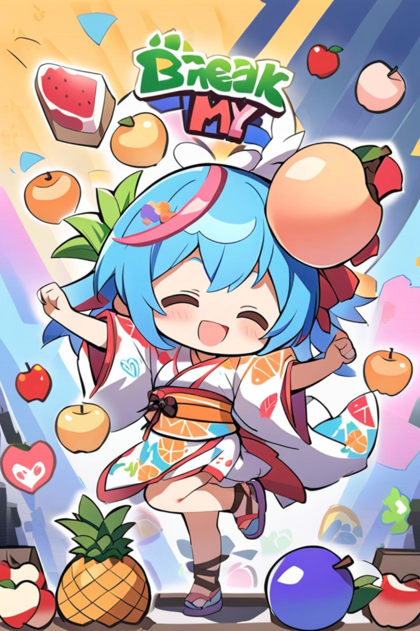 フルーツ大好き青髪ちゃん