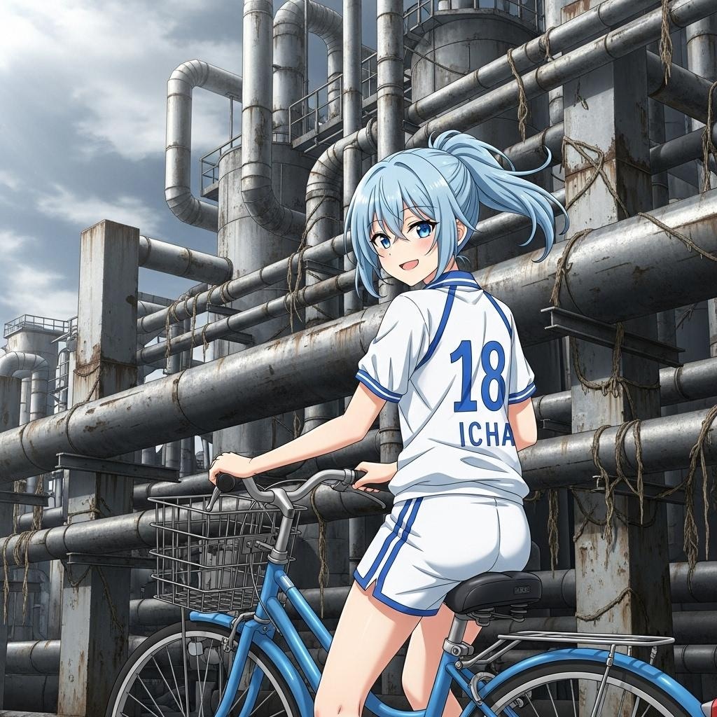 青ぽにちゃん サイクリング_Whisk