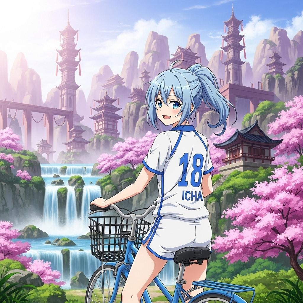 青ぽにちゃん サイクリング_Whisk