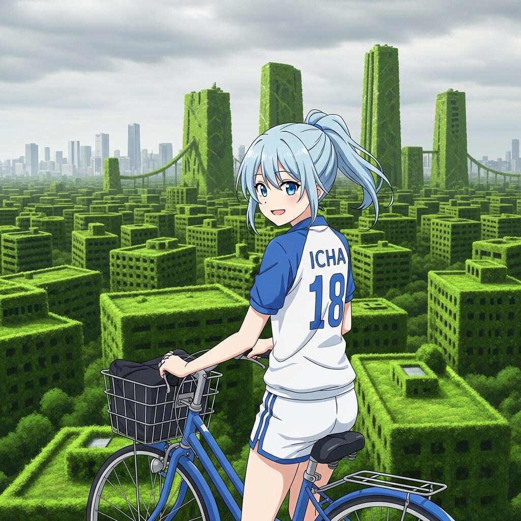 青ぽにちゃん サイクリング_Whisk