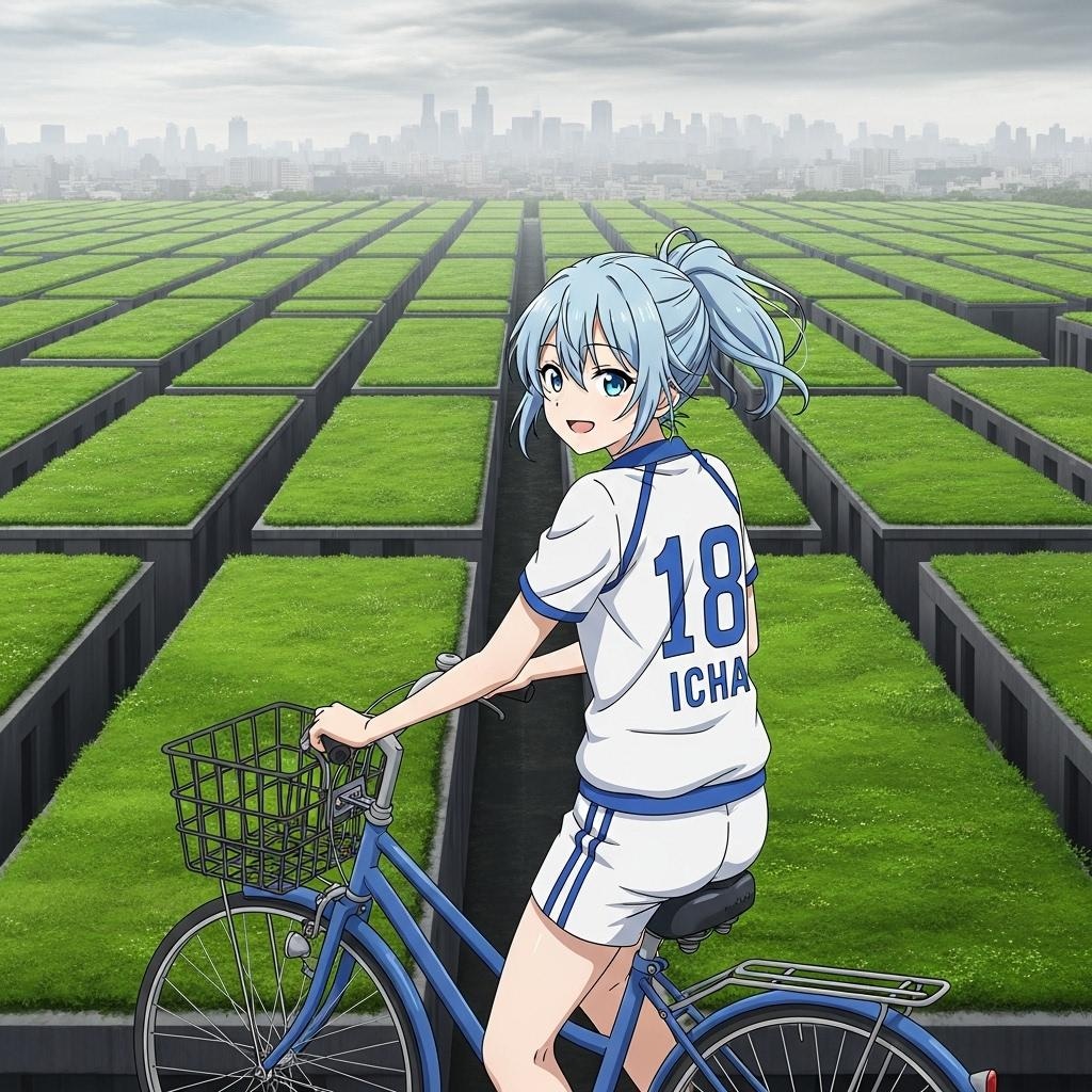 青ぽにちゃん サイクリング_Whisk