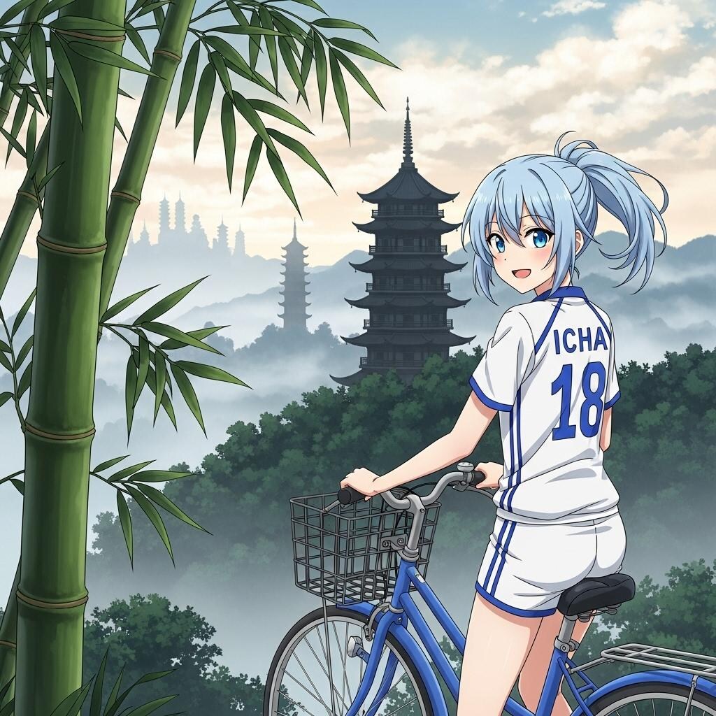 青ぽにちゃん サイクリング_Whisk