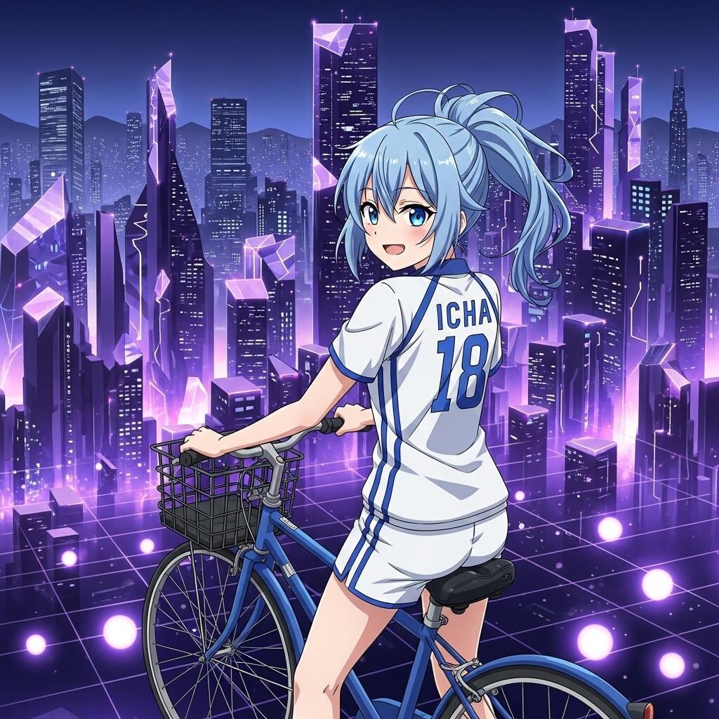 青ぽにちゃん サイクリング_Whisk