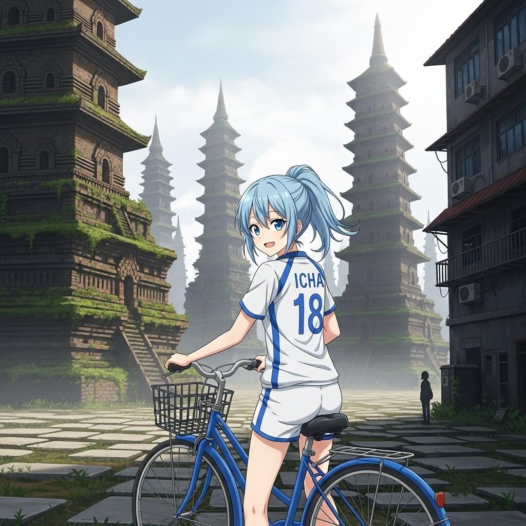 青ぽにちゃん サイクリング_Whisk