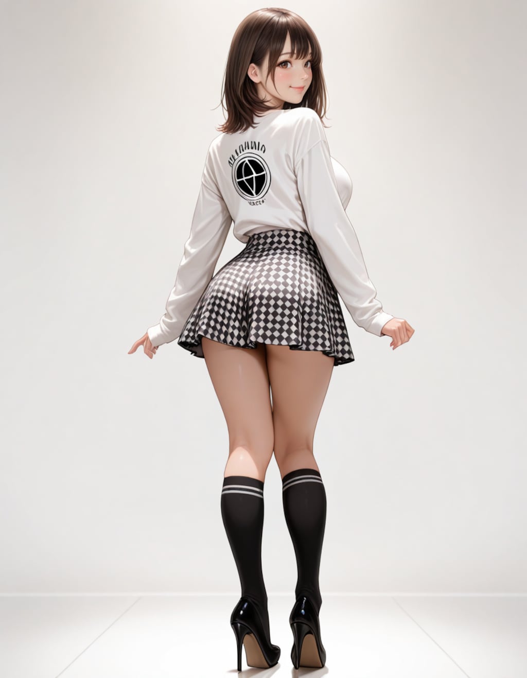 写真スタジオでモデル撮影