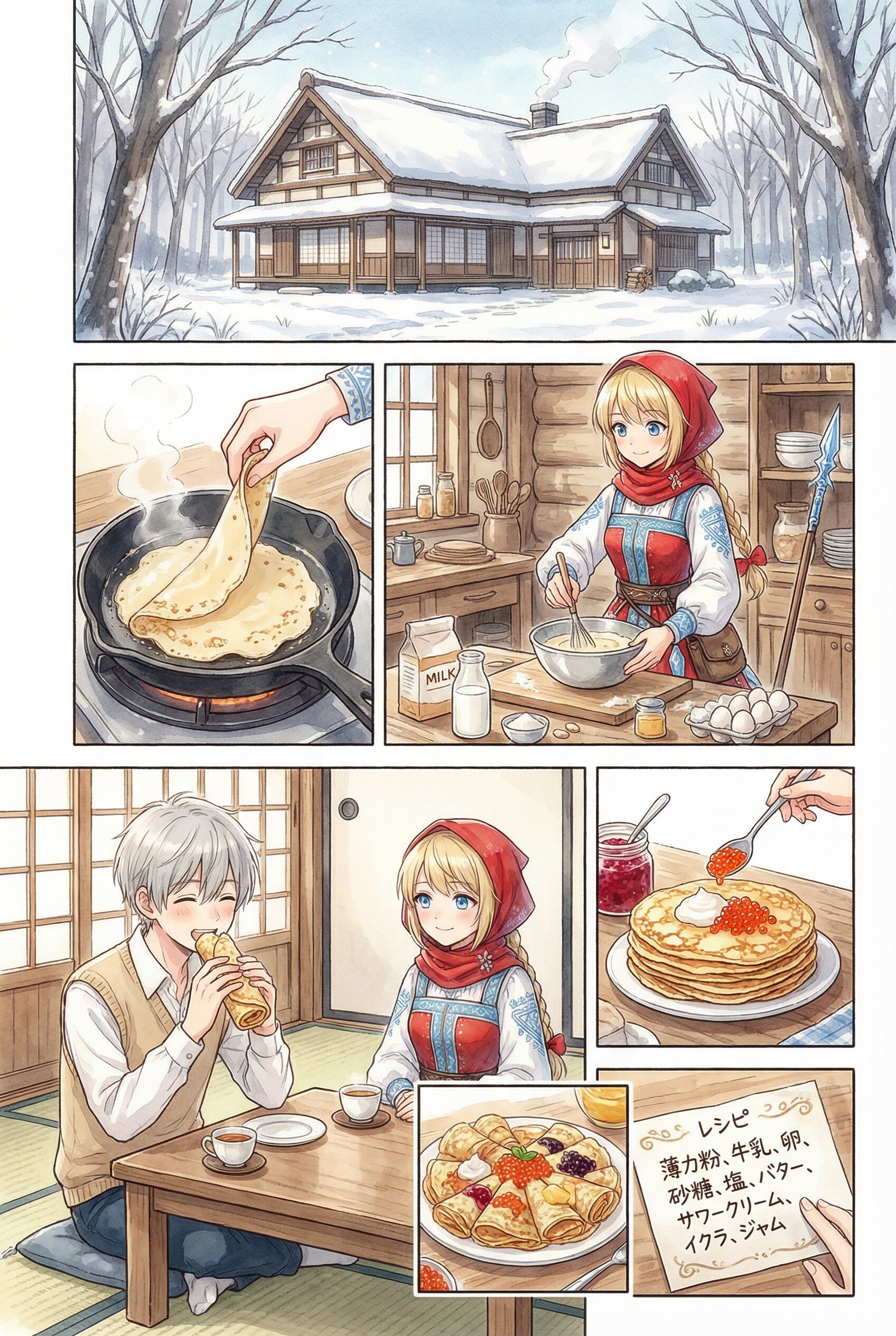 ブリヌイお料理漫画 | の人気AIイラスト・グラビア