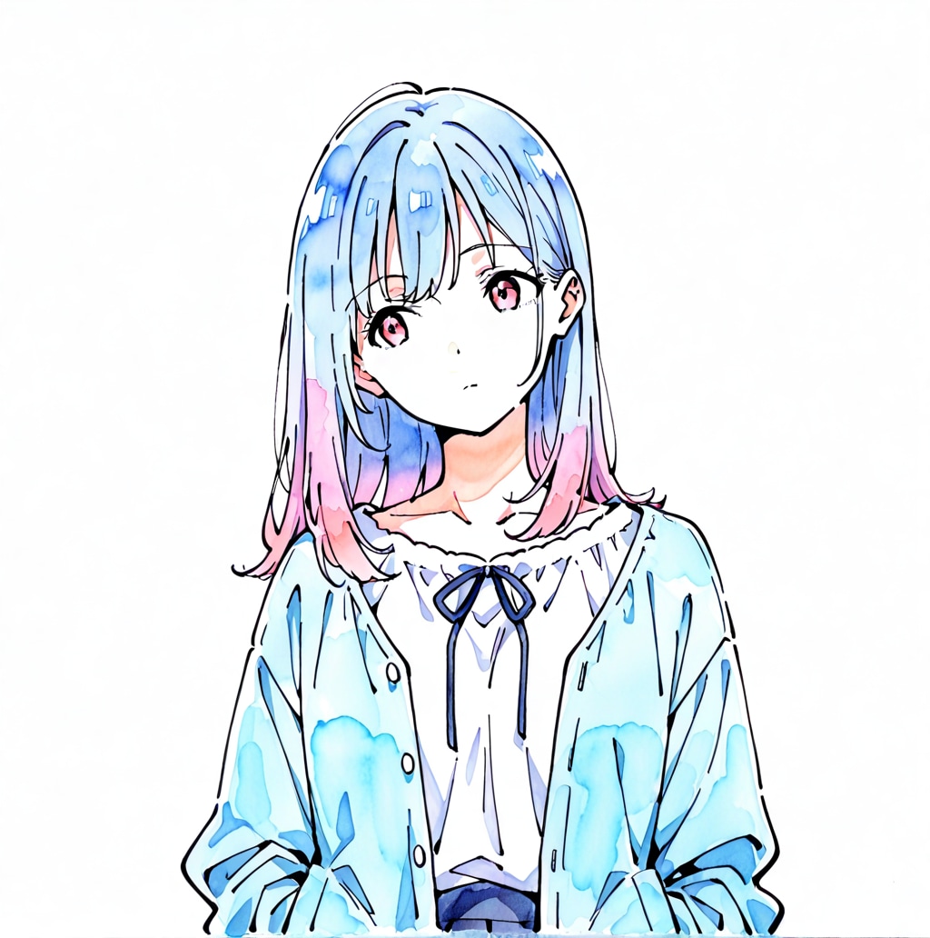 水彩画の女の子