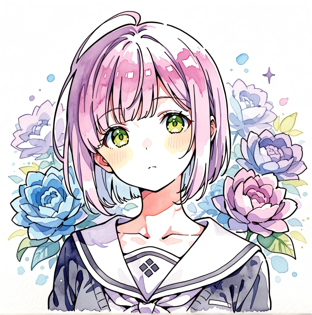 水彩画の女の子