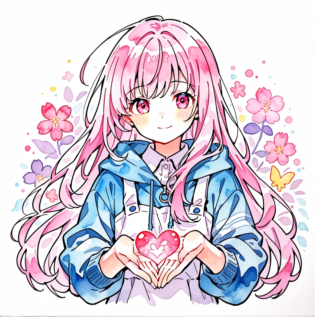 水彩画の女の子