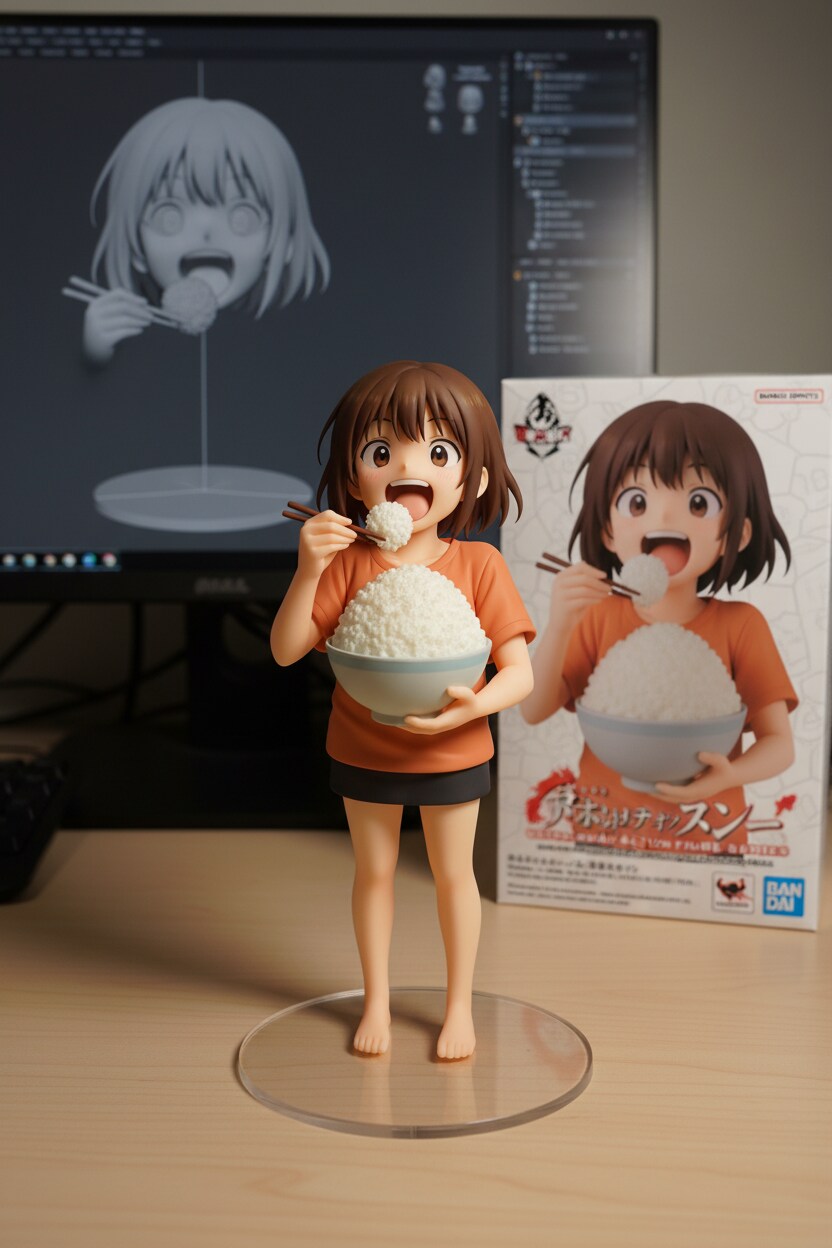 ごはんもりもり少女フィギュア