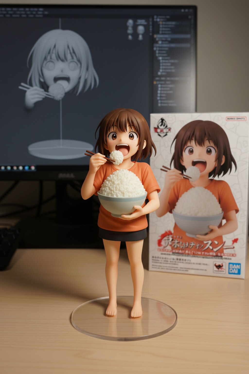 ごはんもりもり少女フィギュア
